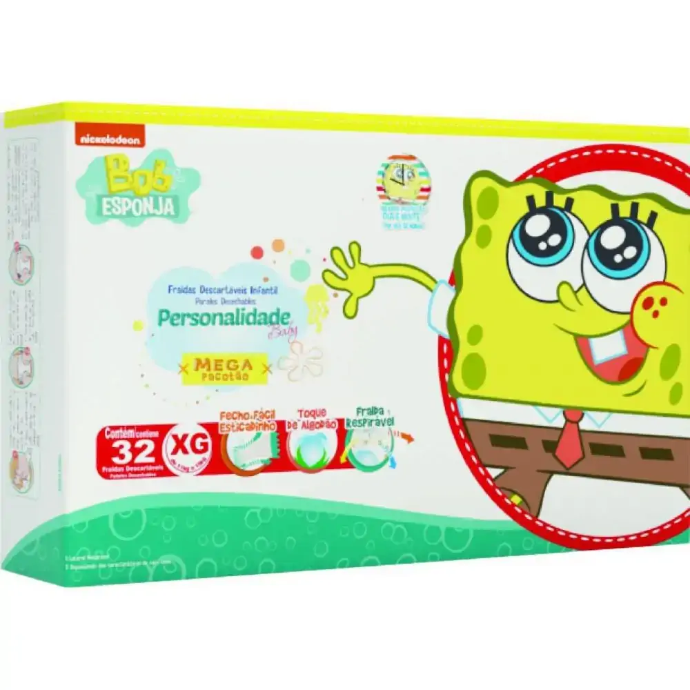 Fralda Personalidade Baby C/32 Exg Bob Esponja