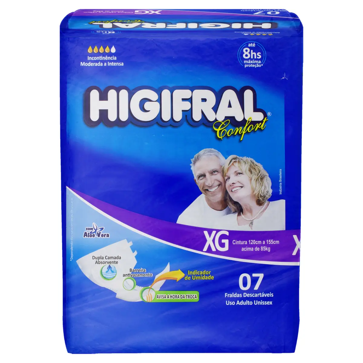 Fralda Descartável Adulto Higifral Confort Xg Pacote 7 Unidades