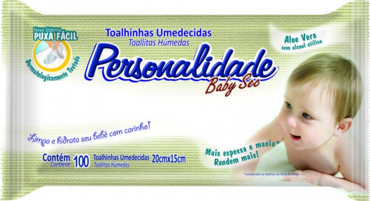 Tolha Umedecida Personalidade Baby c/100