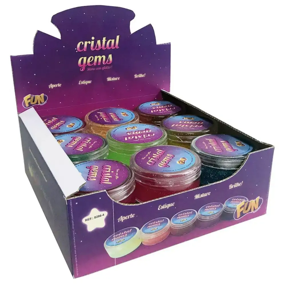 Brinquedo Fun Slime C/glitter Cristal Gems