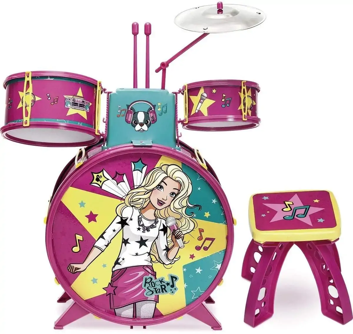 Bateria Infantil Luxo Barbie