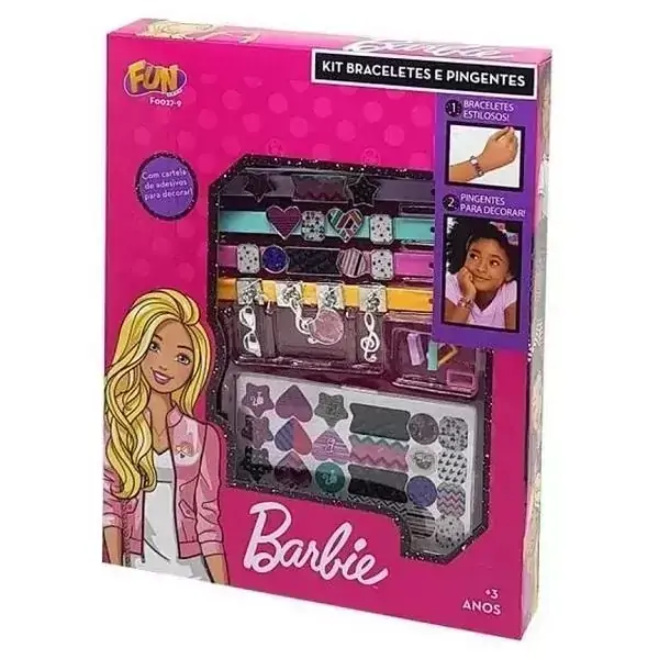 Kit Braceletes e Pingentes Barbie FUN F0027-9