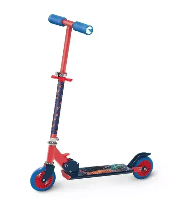 Patinete Hot Wheels - 2 Rodas - Vermelho e Azul - Fun
