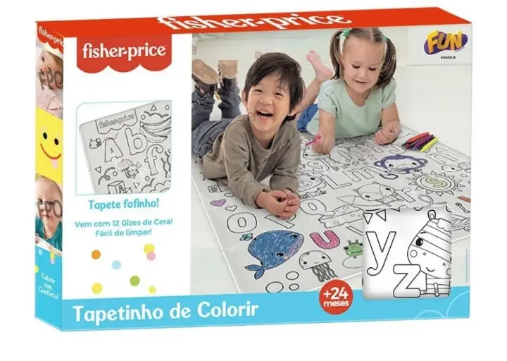 Conjunto de Atividades - Fisher Price - Tapete Para Colorir Com Giz de Cera - Fun