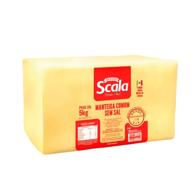 Manteiga Comum Sem Sal Scala 5kg