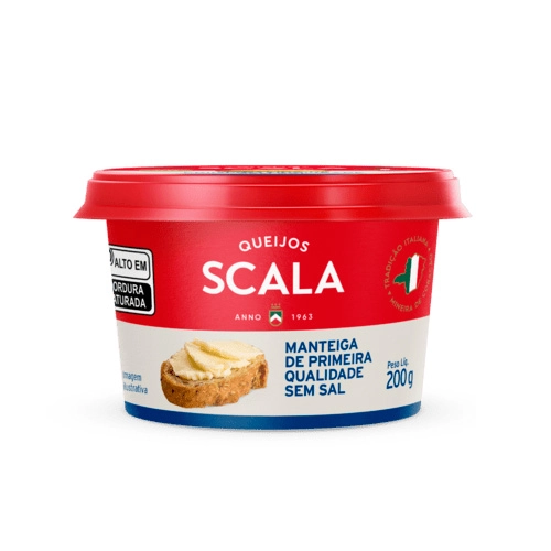 Manteiga De Primeira Qualidade Sem Sal Scala Pote 200g