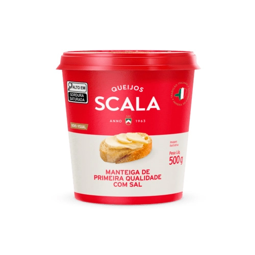 Manteiga De Primeira Qualidade Com Sal Scala Pote 500g