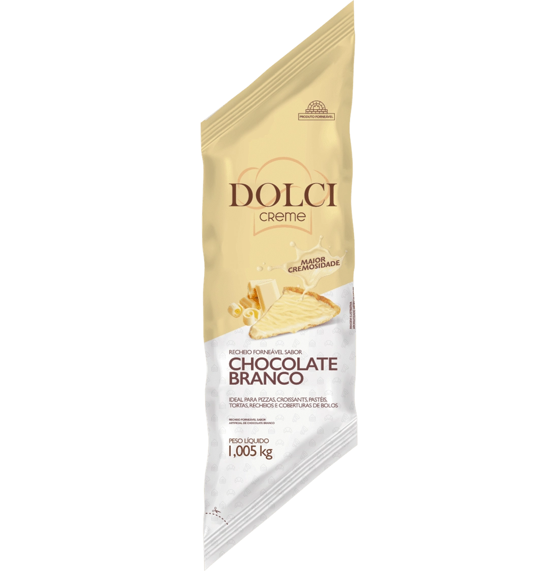 Recheio Chocolate Branco Dolci Creme Bisnaga 1,005kg