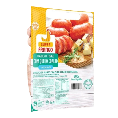 Linguiça De Frango Com Queijo Coalho Super Frango 800g