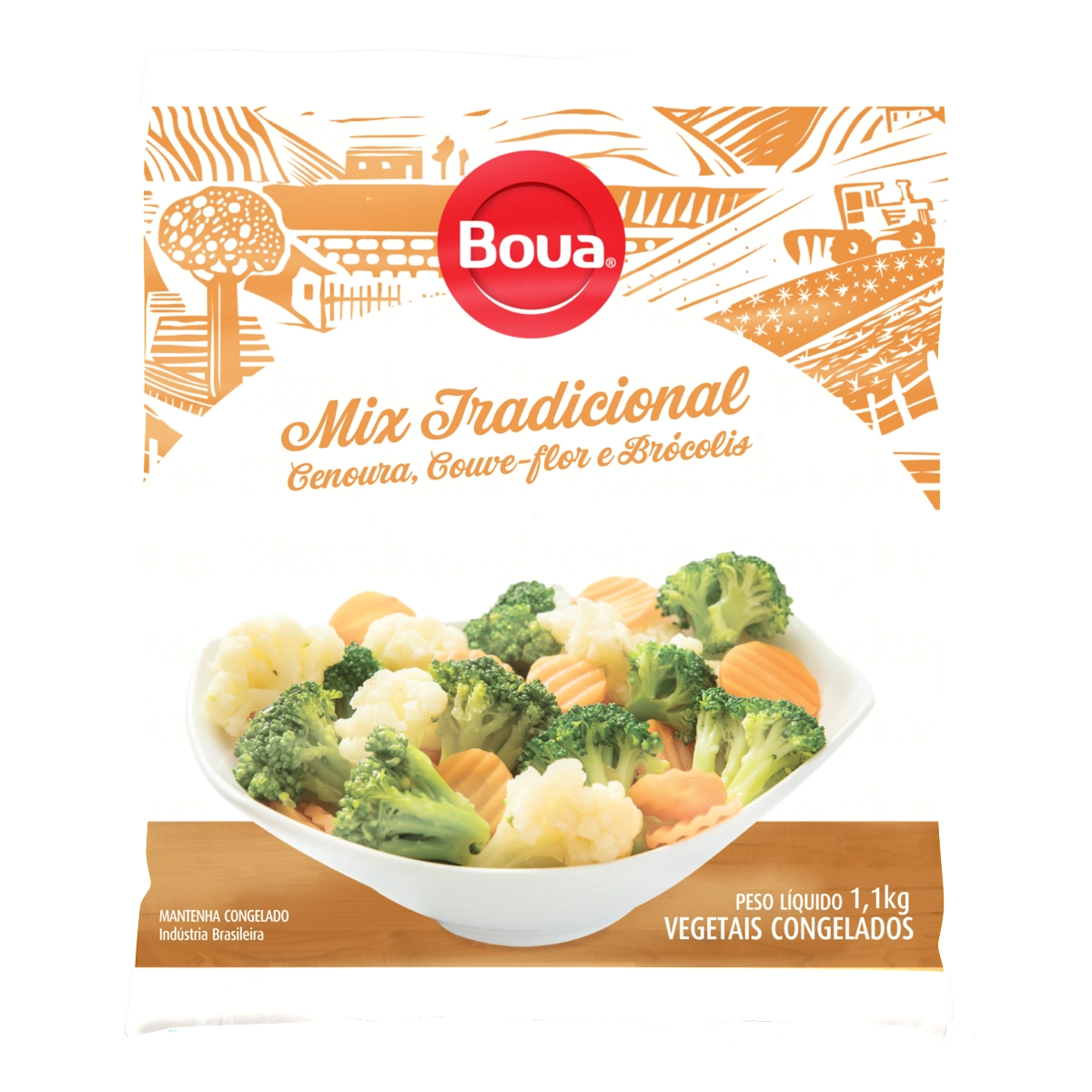 Mix De Vegetais Congelados Tradicional Boua Pacote 1,1kg