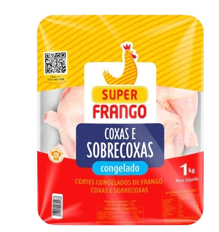 Coxa Com Sobrecoxa De Frango Congelada Super Frango 1kg