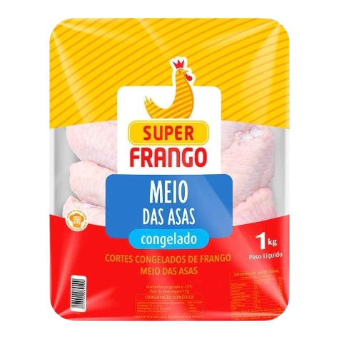 Meio Da Asa De Frango Congelada Super Frango 1kg