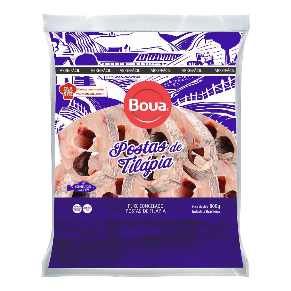 Posta De Tilápia Congelada Boua Pacote 800g