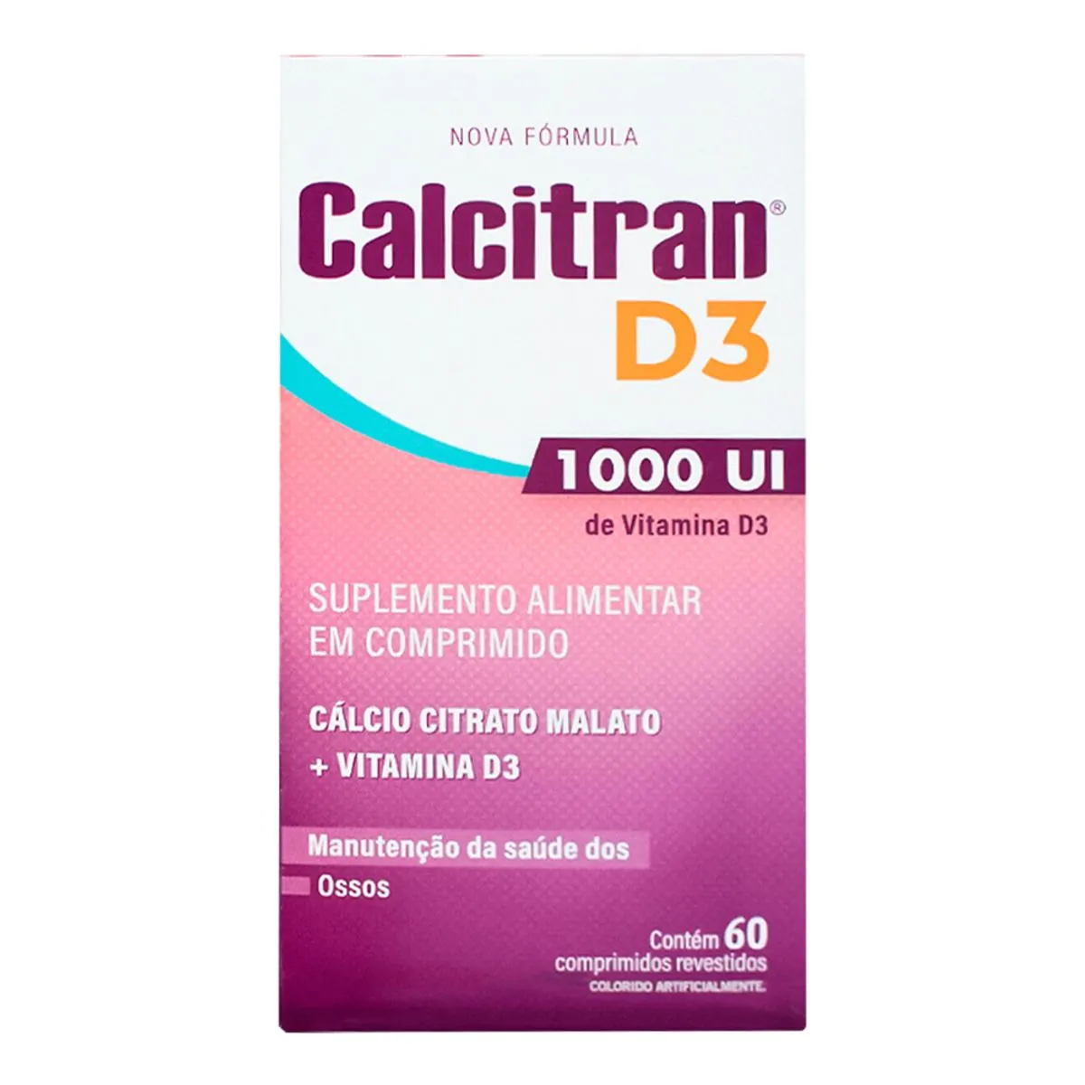 Suplemento Alimentar Calcitran D3 1000UI FQM 60 Comprimidos
