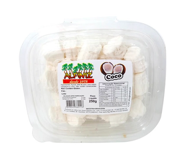 Bala de Coco Alfiniz 250g