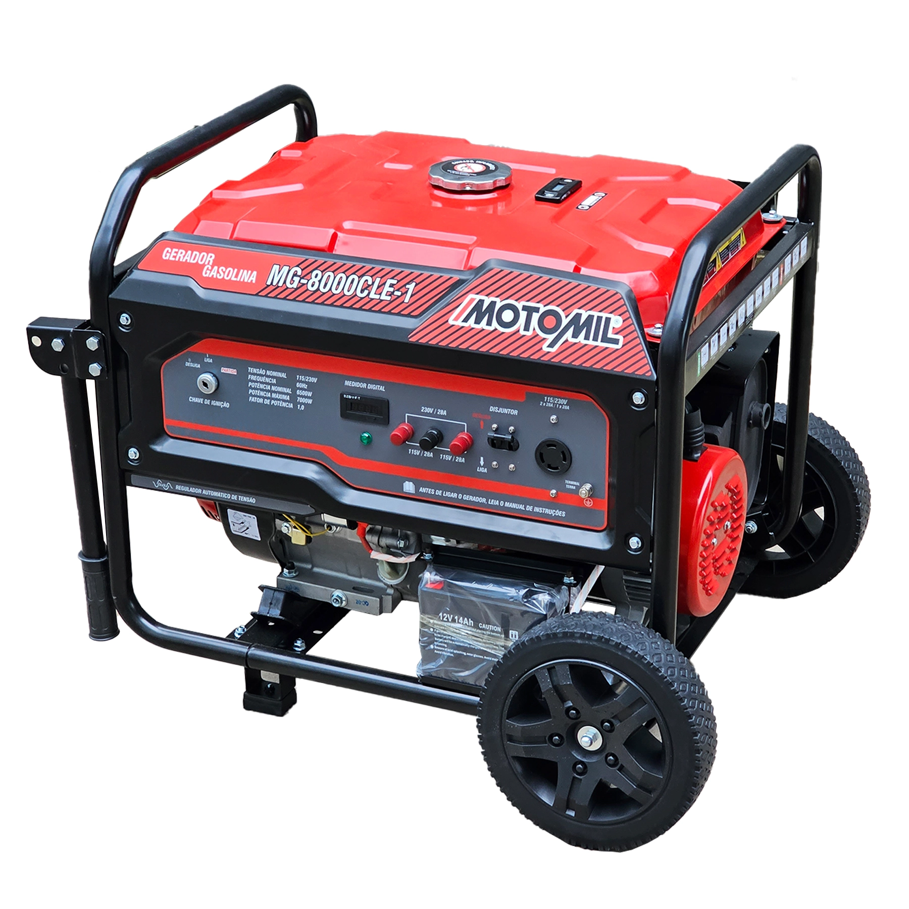 Gerador de Energia a Gasolina Aberto 7 Kva Bivolt com AVR MGG-8000CLE-1 Motomil