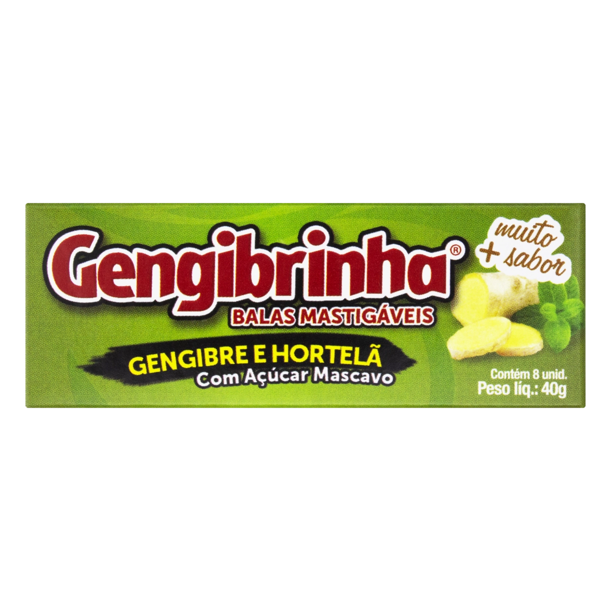 Bala Gengibre E Hortelã Gengibrinha Caixa 40g 8 Unidades