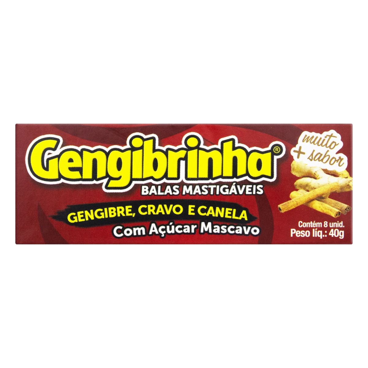 Bala Gengibre, Cravo E Canela Gengibrinha Caixa 40g 8 Unidades