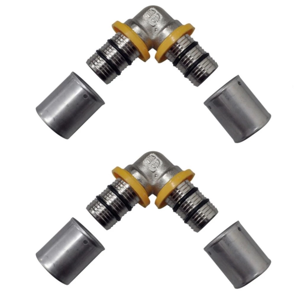 Kit 2 Joelho Cotovelo P/ Gás 16mm Prensar Pex Multicamadas