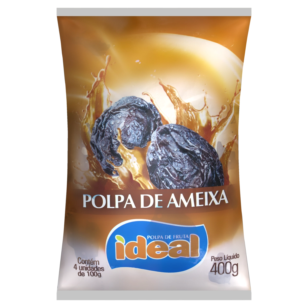 Polpa De Fruta Ameixa Ideal Pacote 400g 4 Unidades
