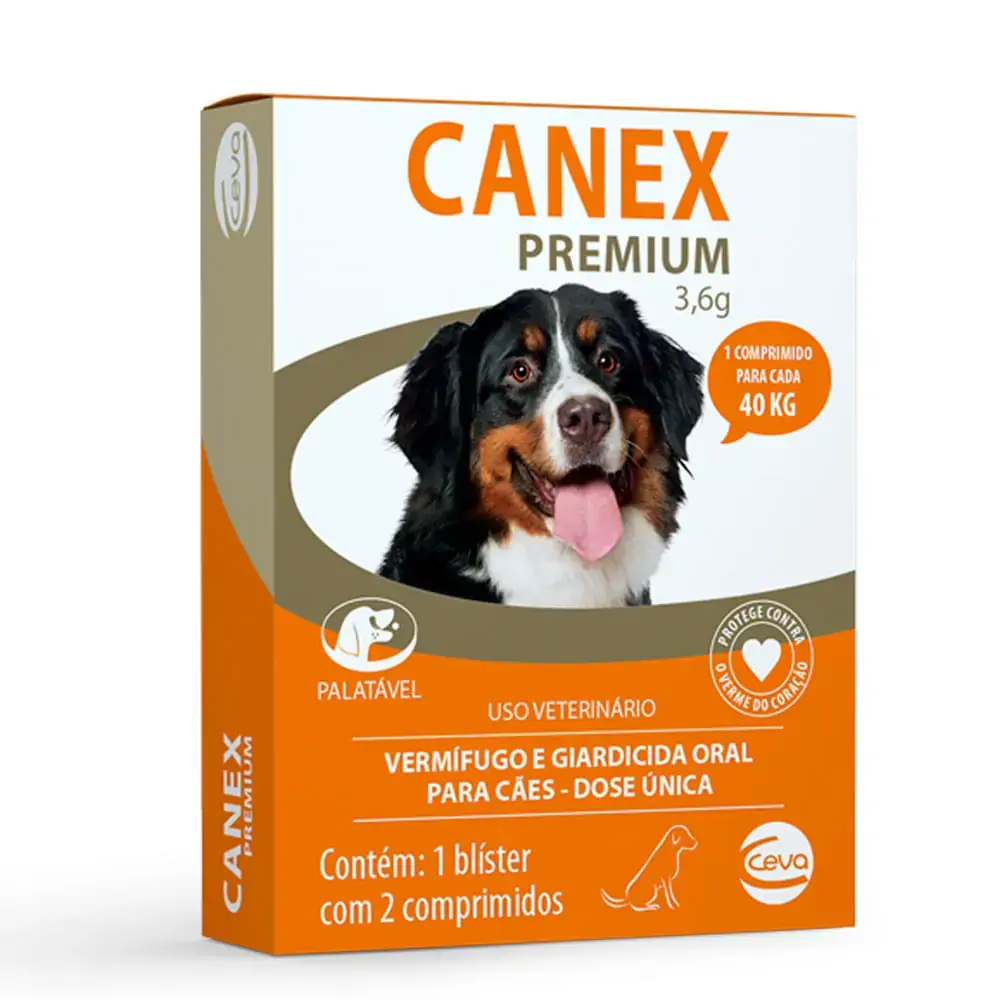Vermífugo Ceva Canex Premium para Cães 4 comprimidos 3.6g