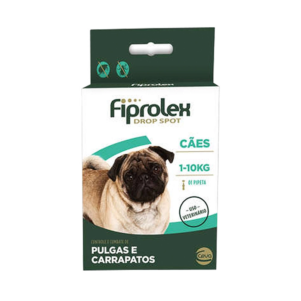 Antipulgas e Carrapatos Ceva Fiprolex Drop Spot para Cães de 1kg a 10kg - 1 Pipeta