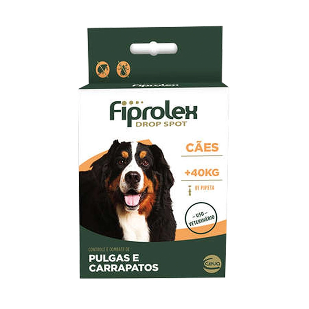 Antipulgas e Carrapatos Ceva Fiprolex Drop Spot para Cães Acima de 40kg - 1 Pipeta