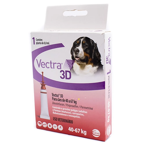 Antipulgas e Carrapatos Ceva Vectra 3D Para Cães de 40kg a 67kg