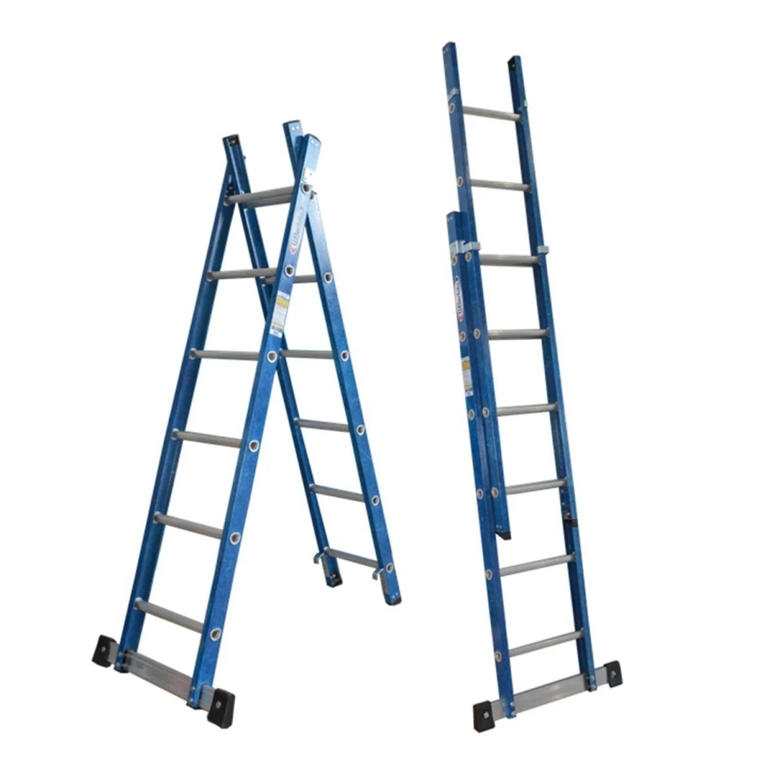 Escada Tesoura Extensível Alumínio Fibra Premium 1,90X3,20M - 6X10 Degraus W Bertolo