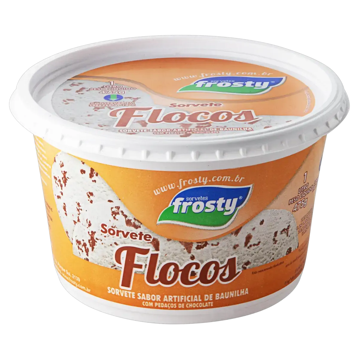 Sorvete Flocos Sorvetes Frosty Pote 1l