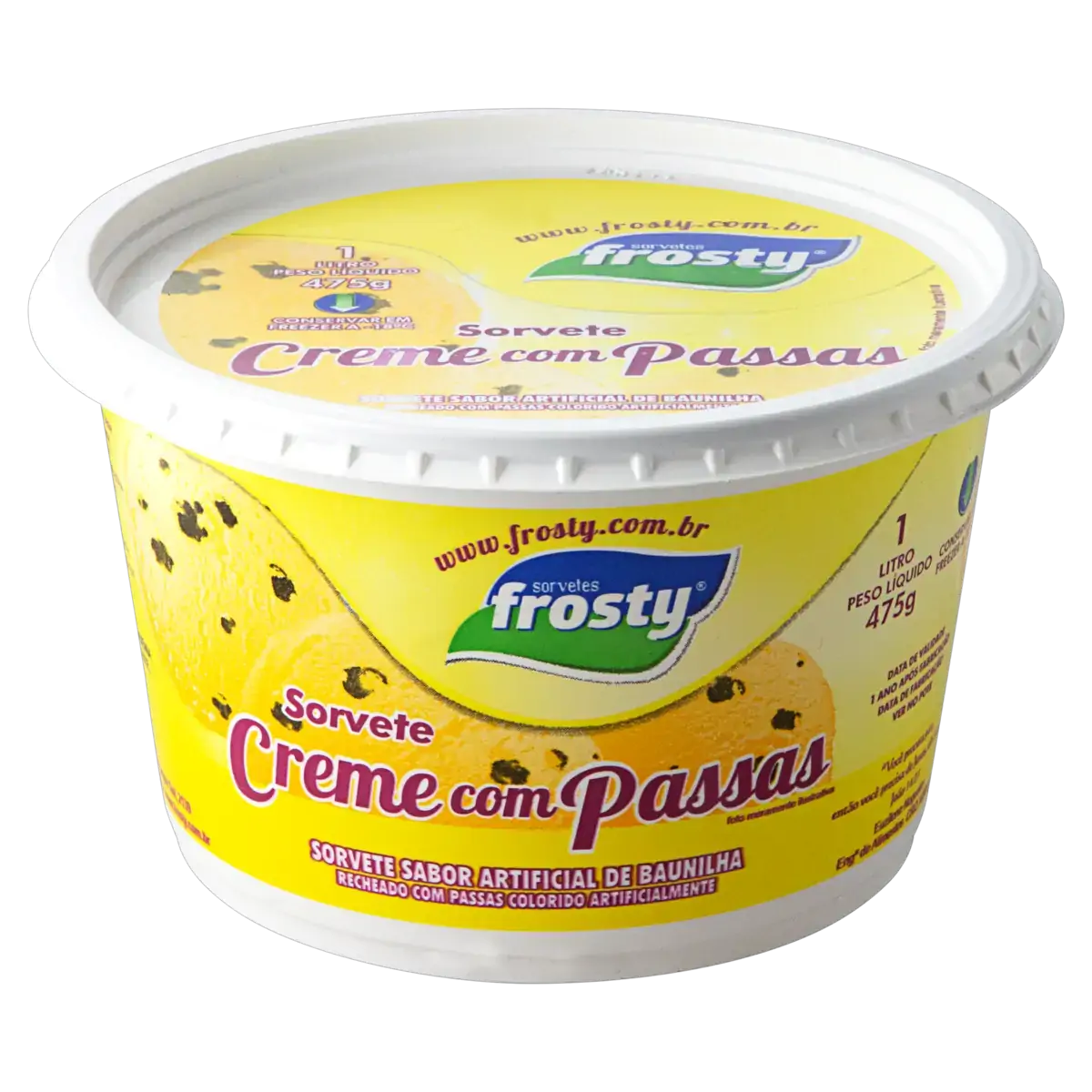 Sorvete Creme Com Passas Sorvetes Frosty Pote 1l
