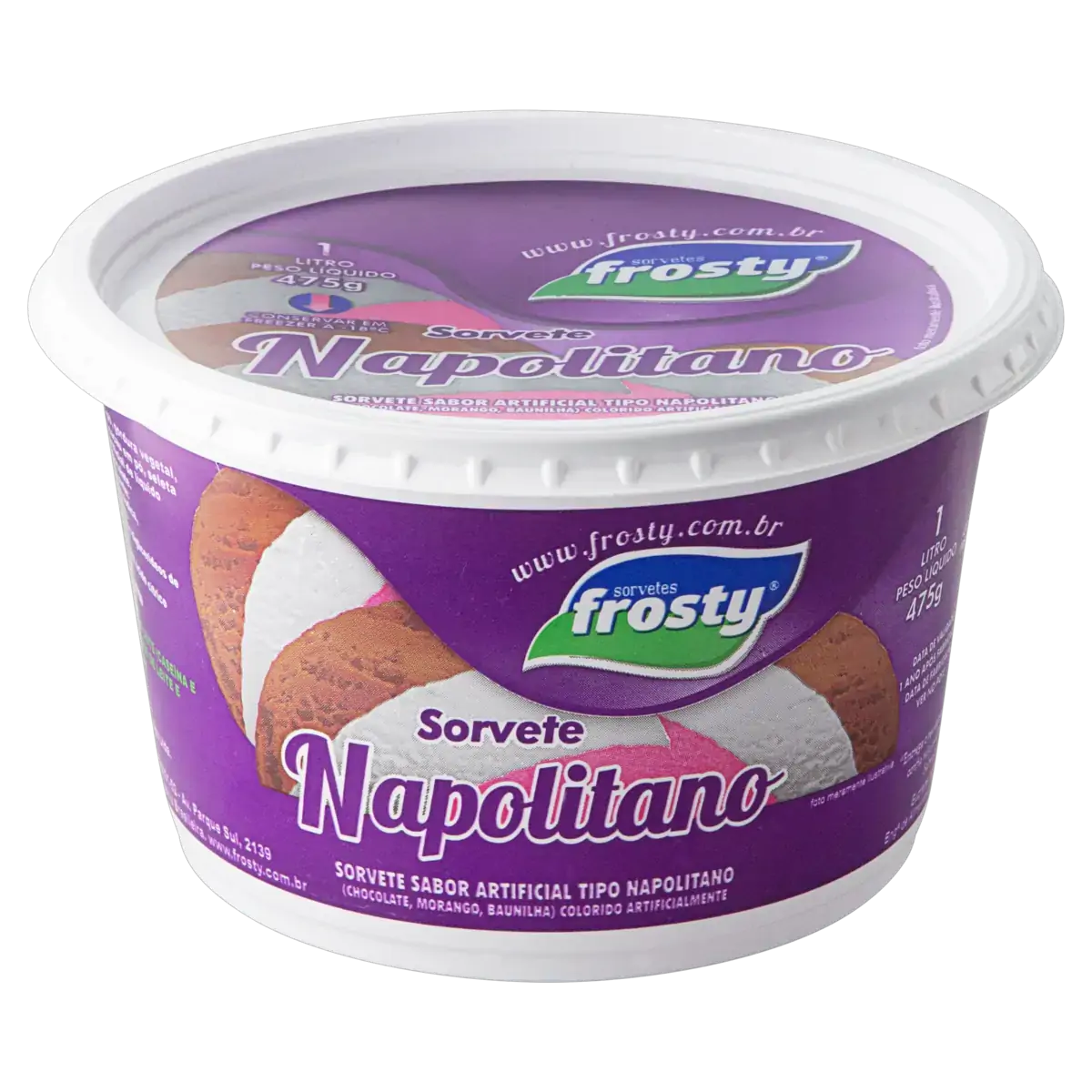 Sorvete Napolitano Sorvetes Frosty Pote 1l