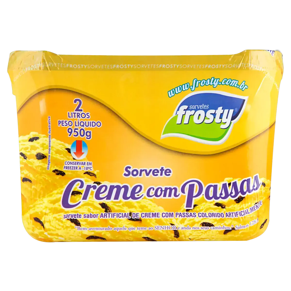 Sorvete Creme Com Passas Sorvetes Frosty Pote 2l