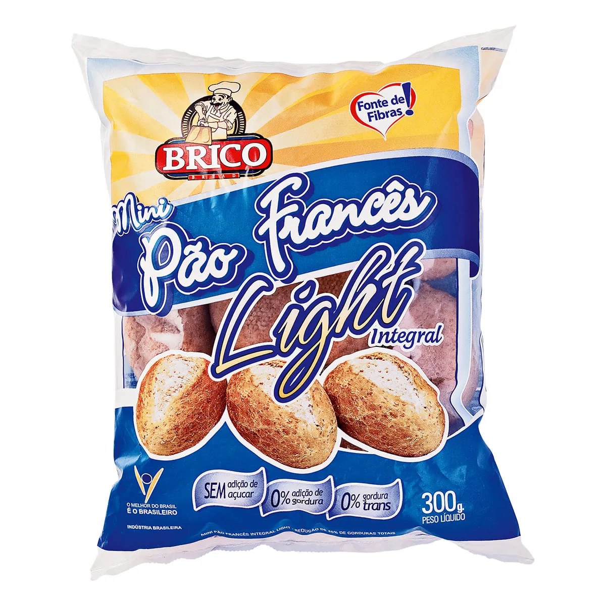 Mini Pão Francês Integral Light Congelado Brico Bread 300g