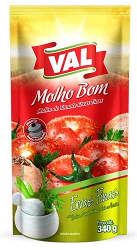 Molho Tomate Val 340g Molho Bom Ervas Finas