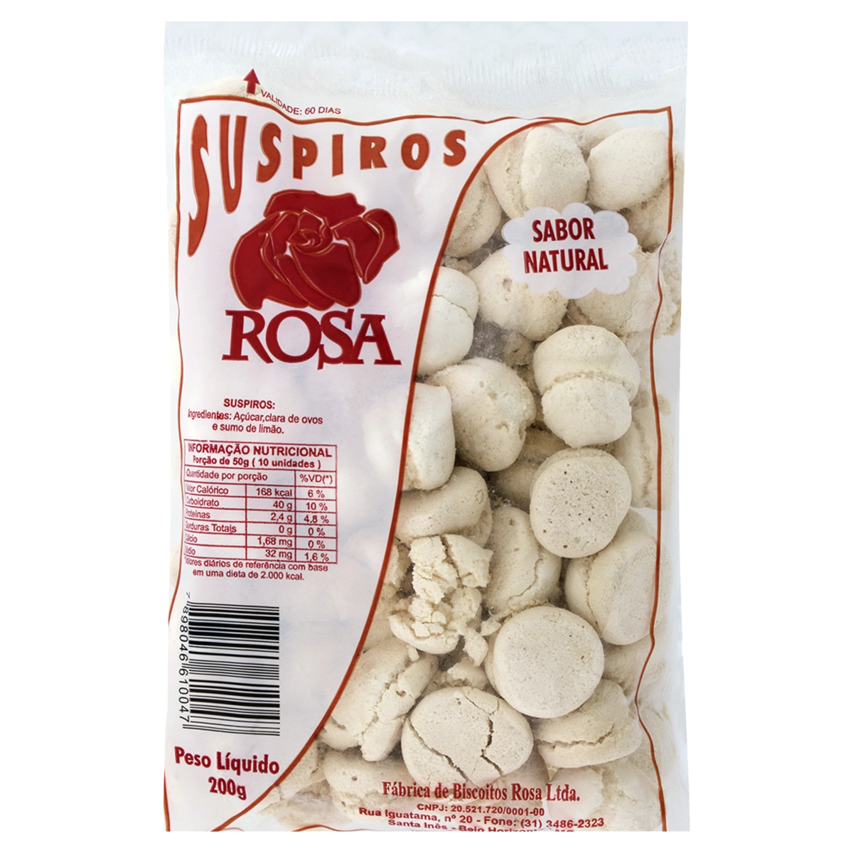 Suspiro Natural Rosa Pacote 200g