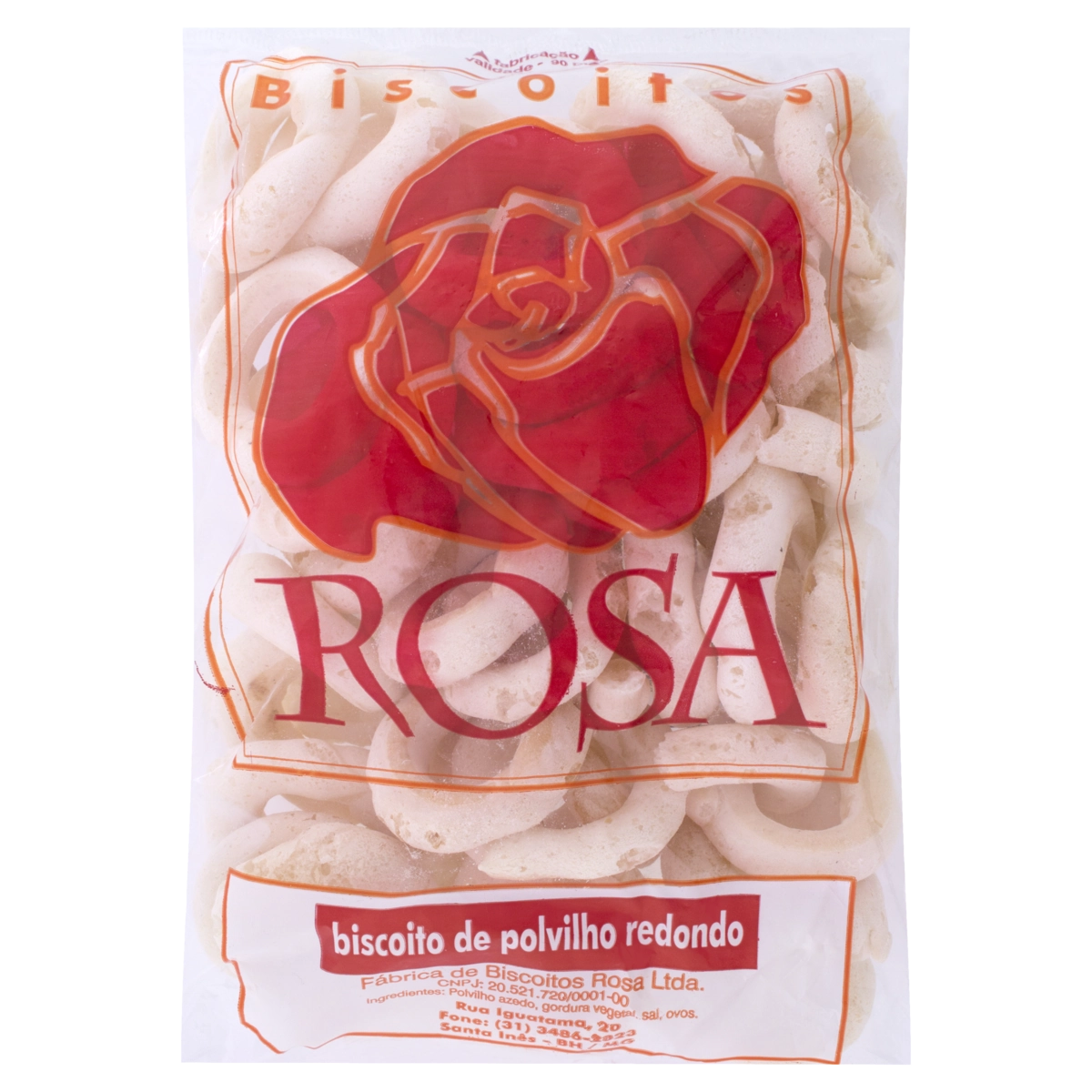 Biscoito De Polvilho Redondo Rosa Pacote 160g