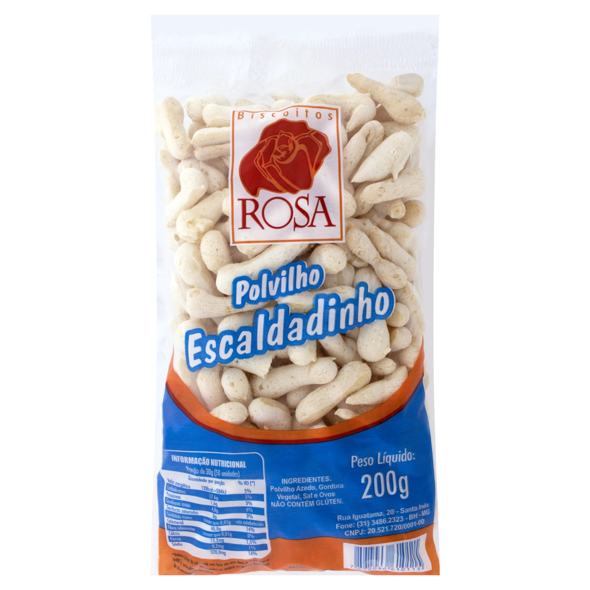 Biscoito De Polvilho Escaldadinho Rosa Pacote 200g