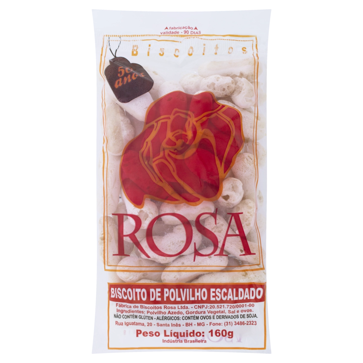 Biscoito De Polvilho Escaldado Rosa Pacote 160g