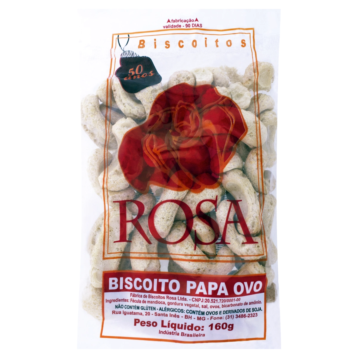 Biscoito Papa Ovo Sem Glúten Rosa Pacote 160g