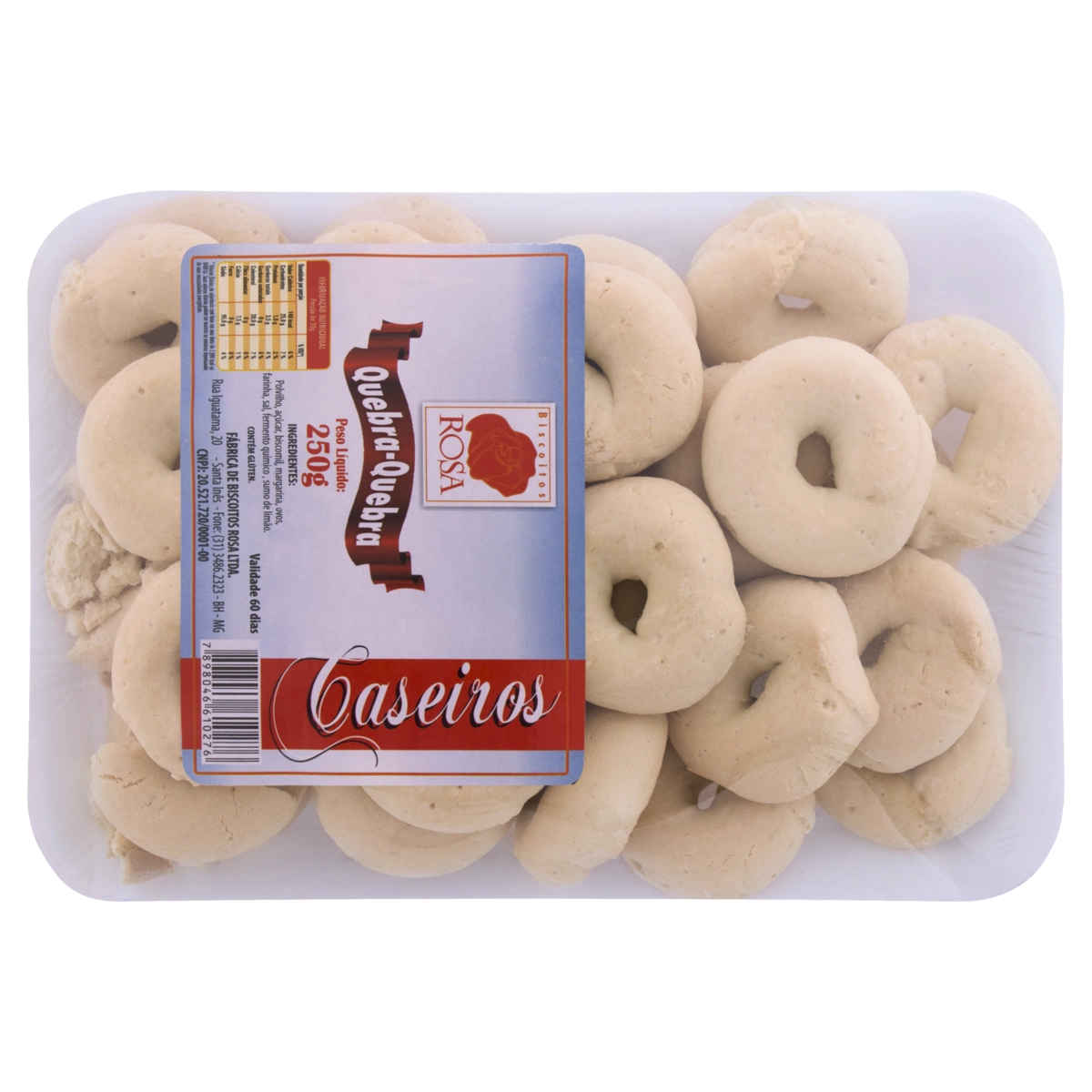 Biscoito De Polvilho Quebra Quebra Rosa Bandeja 250g