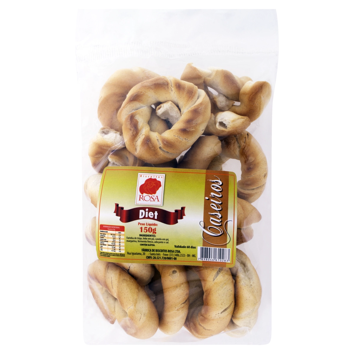 Biscoito Caseiro Diet Rosa Pacote 150g