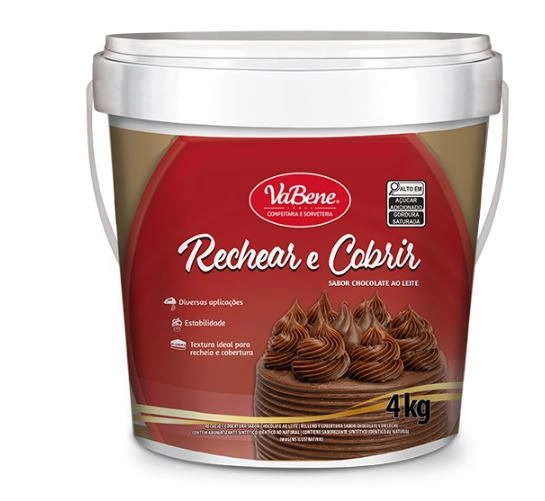 1106 Recheio E Cob Sabor Chocolate Ao Leite 4 Kg Vabene