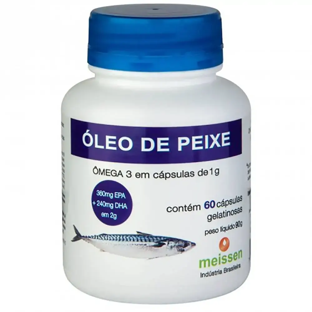óleo De Peixe ômega 3 1g 60 Cápsulas Meissen