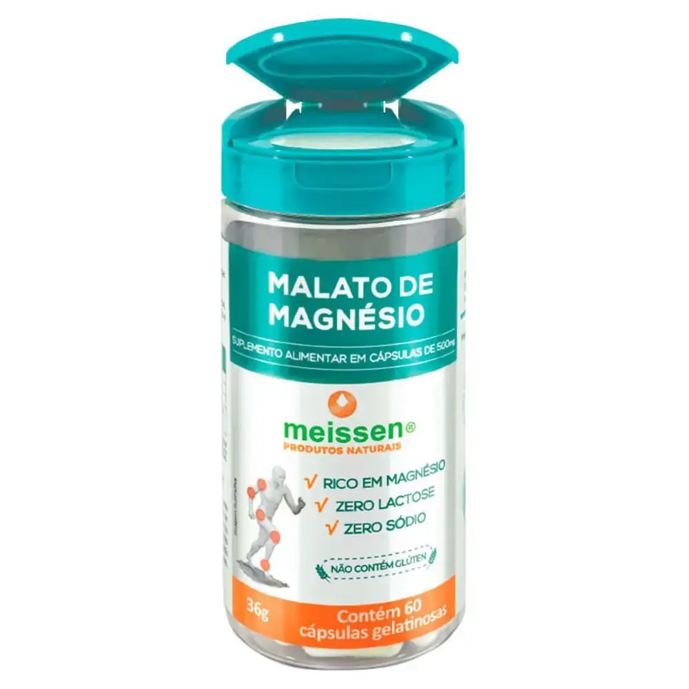 Malato de Magnésio 500mg 60caps - Meissen