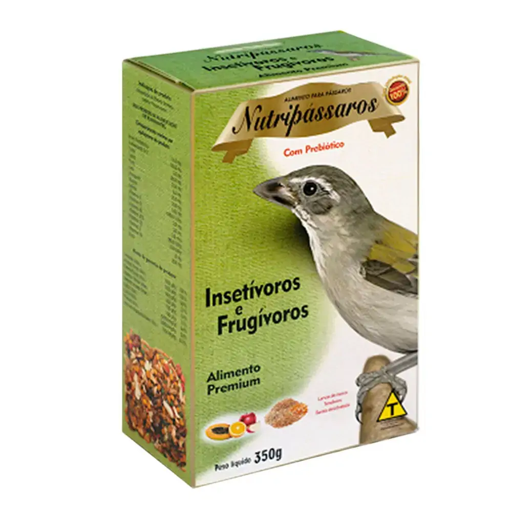 Ração para Pássaros Insetívoros e Frugívoros Nutripássaros Premium 350g