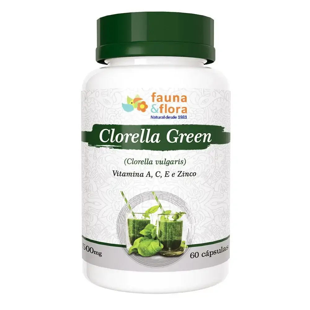Suplem Fauna Flora Clorella Green 500mg Pt 60 Caps