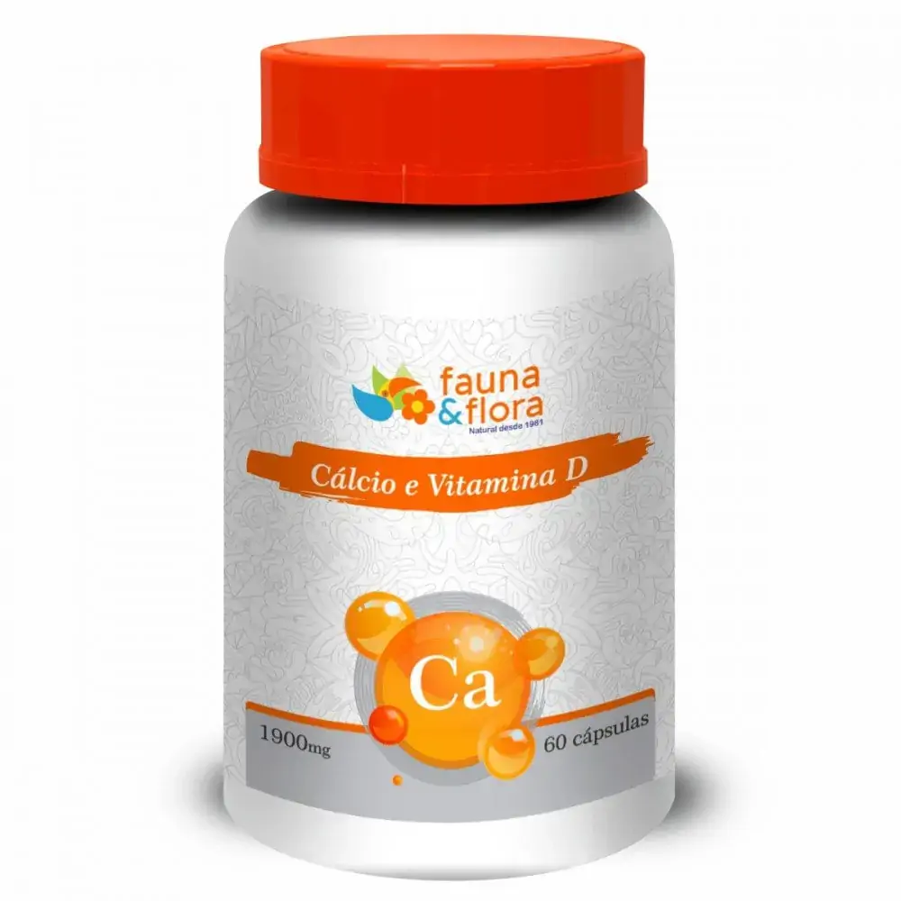 Suplem Fauna Flora Calcio E Vitamina D 1900mg Pt 60 Caps