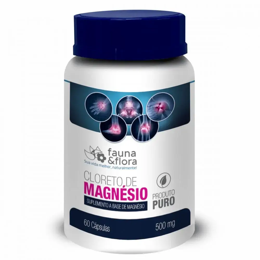 Cloreto De Magnésio 500mg 60 Caps .