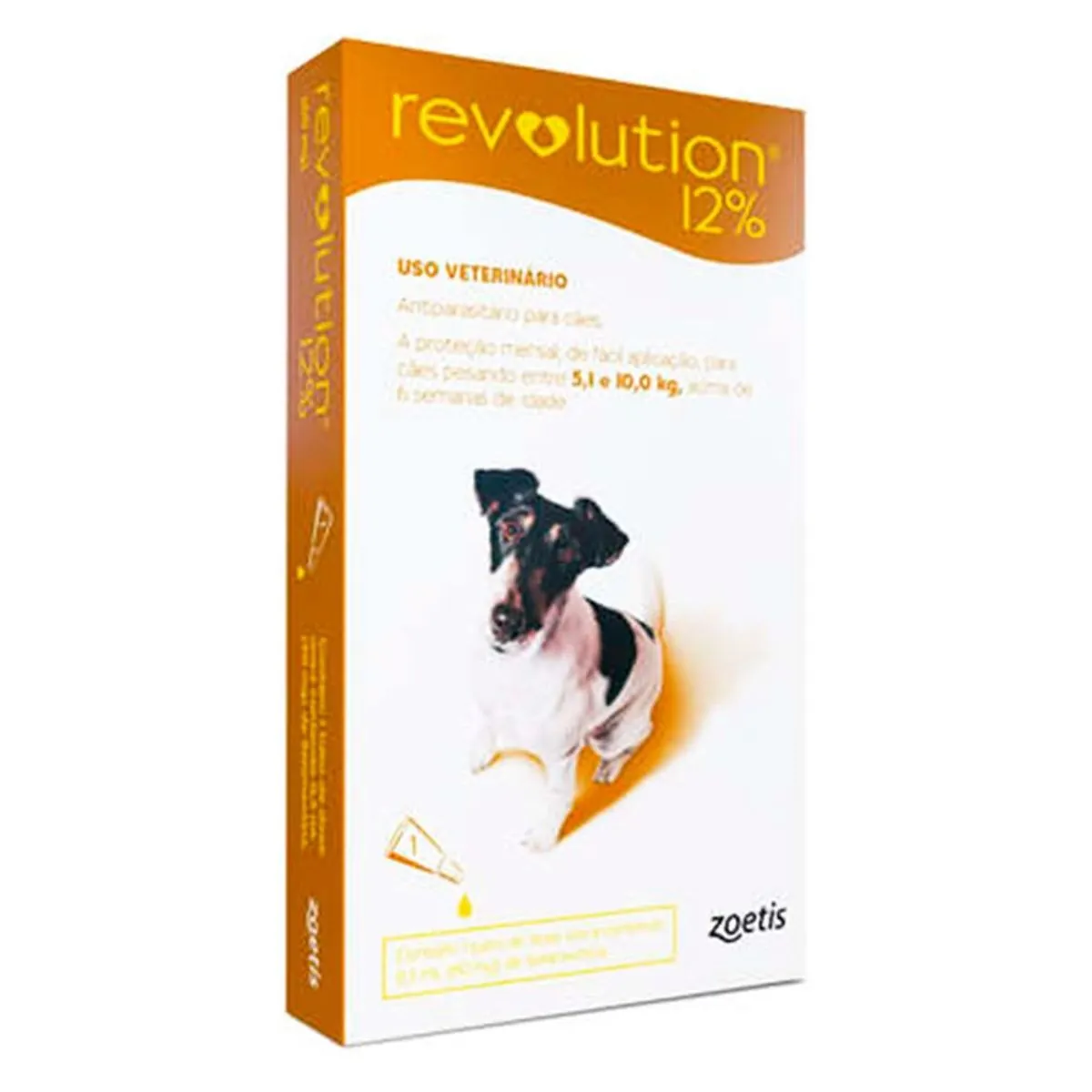 Antipulgas Revolution 12% 60mg Cães 5,1 a 10kg 1 Tubo